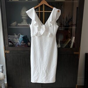 Elegant White Ruffle Dress